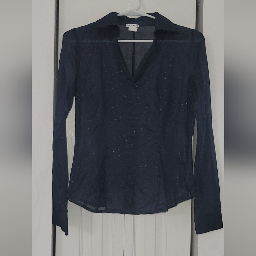 Worth Elegant Navy Blue Women's Top 100% Cotton